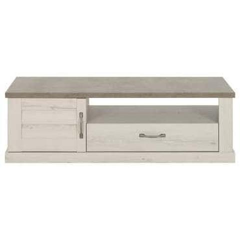 Banc tv 157 cm vermont imitation chêne blanchi et béton pas cher