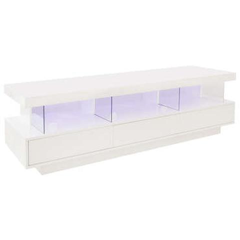 Meuble tv 160 cm avec led intégrées galaxy coloris blanc pas cher