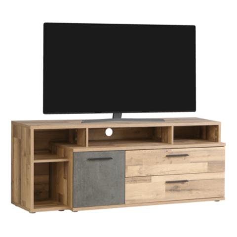 Meuble tv gaia imitation bois et béton pas cher
