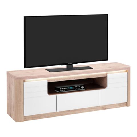 Meuble tv l.170 cm bellini décor chêne / blanc pas cher