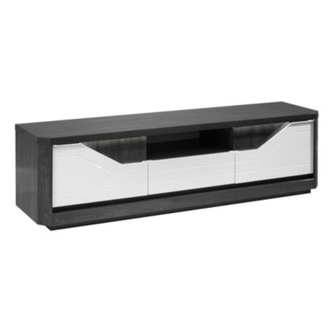 Meuble tv l.170 matera blanc / imitation chêne gris pas cher