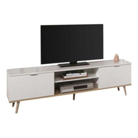 Meuble tv scandinave leknes blanc pas cher