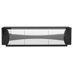 Banc tv 180 cm tiago coloris blanc / noir pas cher