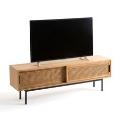 Meuble tv chêne et cannage 160 cm , waska pas cher