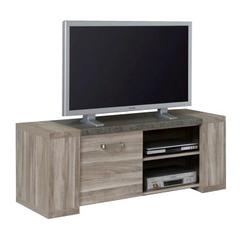 Meuble tv l.140 cm stone chêne gris pas cher