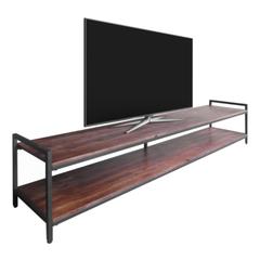 Meuble tv l.190 bois massif fabrikk acacia et noir pas cher