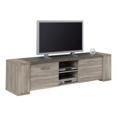 Meuble tv l.204 cm stone chêne gris pas cher