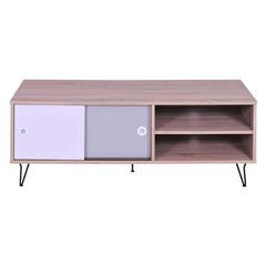 Meuble tv noa coloris chêne , blanc et gris pas cher