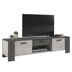 Meuble tv stan gris et beige pas cher